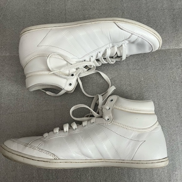 [US10]Adidas Men White High-Top leather indoor soccer Sneaker 675001 - Picture 3 of 5